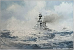250x171 H.m.s. Hood Association Battle Cruiser Hood H.m.s. Hood Today - Bismarck Painting