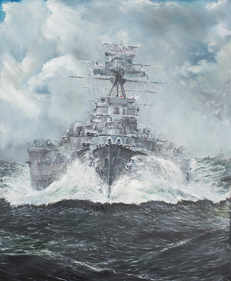 740x900 Hood Heads For Bismarck Painting By Vincent Alexander Booth - Bismarck Painting