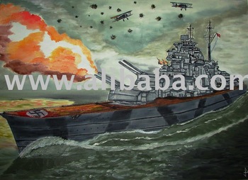 350x254 Sink The Bismarck Painting - Bismarck Painting