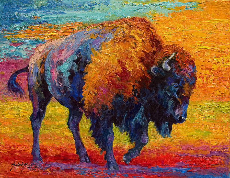 900x696 Bison Paintings Fine Art America - Bison Painting