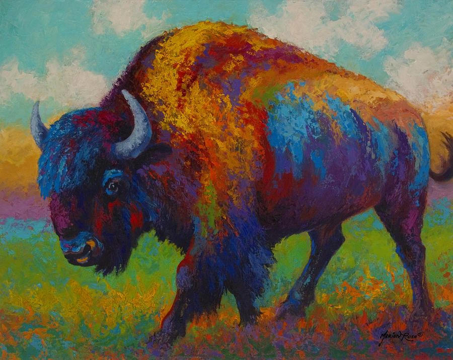 900x716 Prairie Muse - Bison Painting