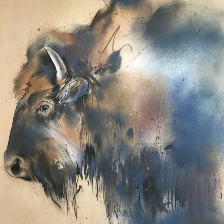 770x770 Saatchi Art Bison Painting By Sophie Elinor Martin - Bison Painting