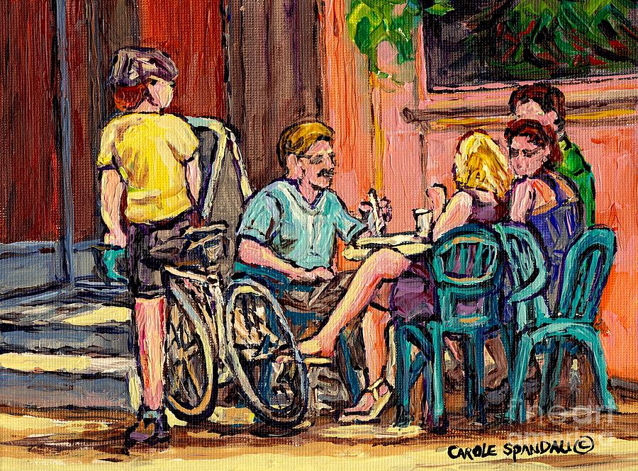 900x665 Couples Lunch At Lakeshore Paris Style Sidewalk Terrace Bistro - Bistro Painting