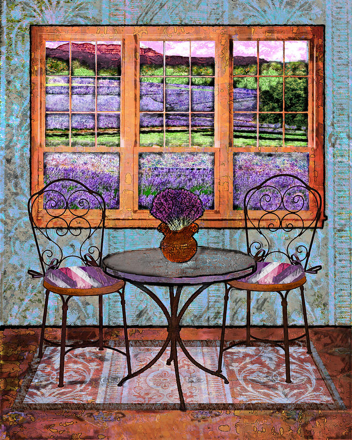 720x900 Lavender Bistro Painting By Mary Ogle - Bistro Painting