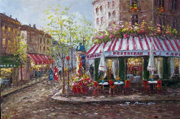 750x498 Paris French Restaurant Bistro Sidewalk Oil Painting On Aliexpress - Bistro Painting