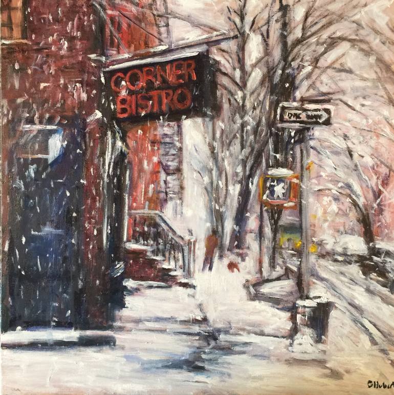 770x771 Saatchi Art Corner Bistro Painting By Gerald Hubert - Bistro Painting