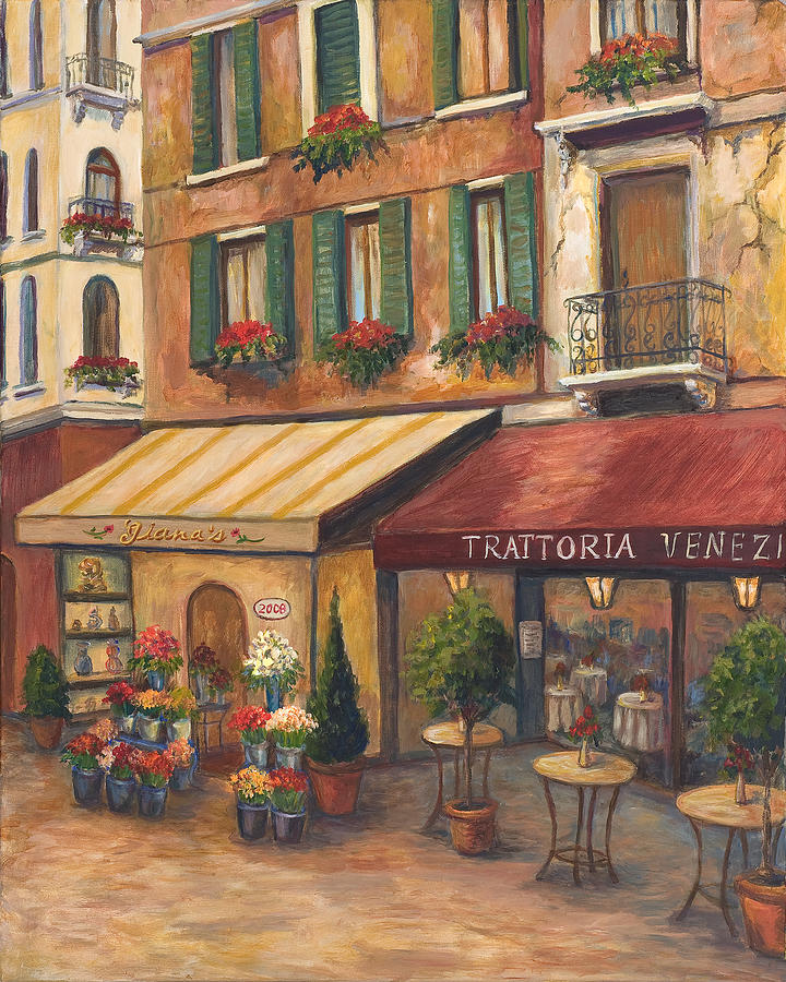 720x900 Venice Bistro Painting By Joanne Morris - Bistro Painting