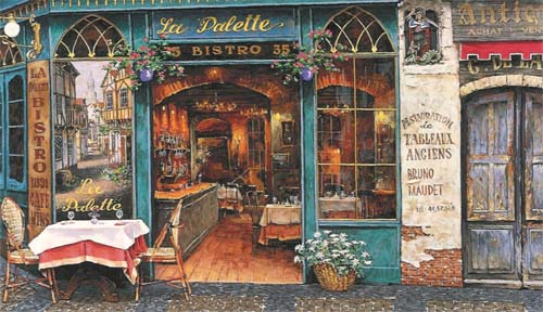 500x288 Viktor Shvaiko La Palette Bistro Art Canvas Artwork Paintings - Bistro Painting