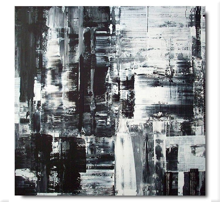 750x690 Black And White Abstract Painting - Black Abstract Painting