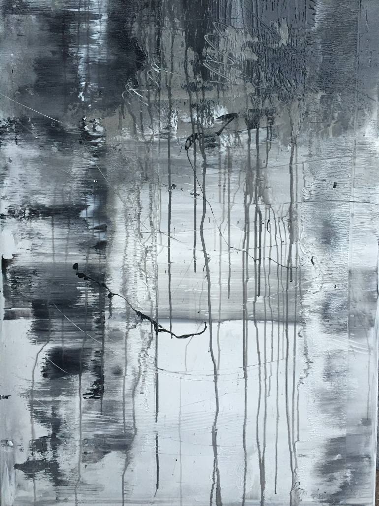 770x1027 Saatchi Art 1055 Black,grey,white Abstract Painting By Roger - Black Abstract Painting