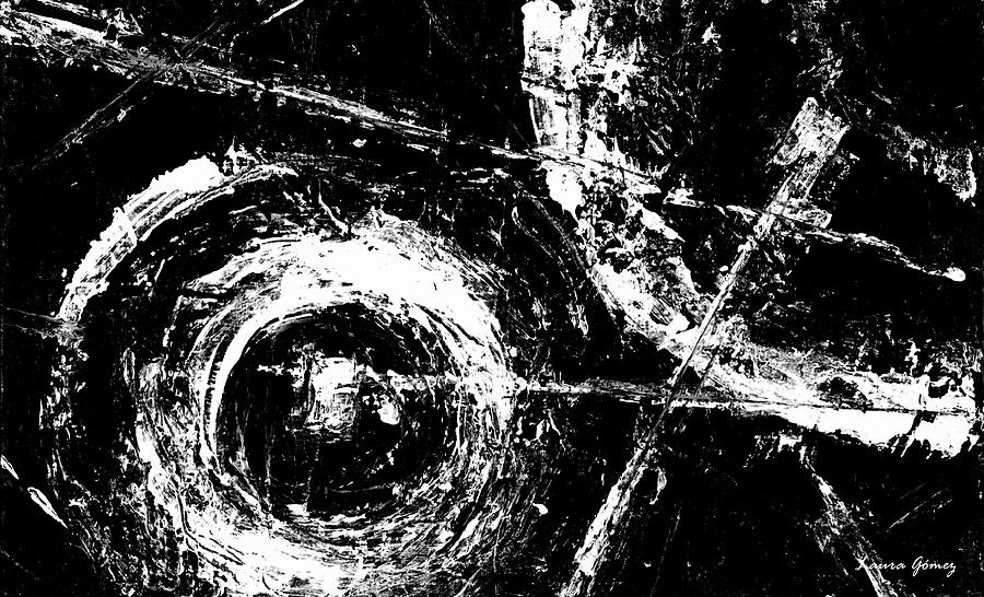 900x546 Save The Planet - Black Abstract Painting