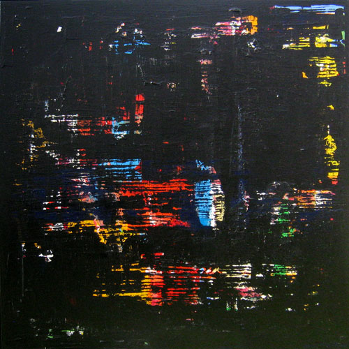 500x500 Black Abstract Art Painting Iron Shawn Mcnulty - Black Abstract Painting