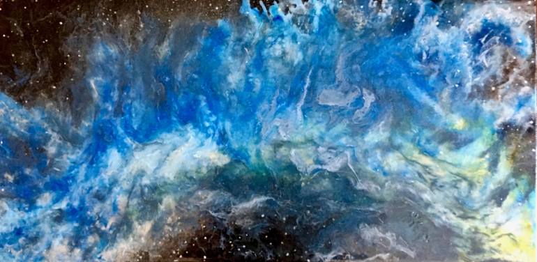 770x376 Saatchi Art Neela Nebula Wall Art For The Space Lover - Black And Blue Painting
