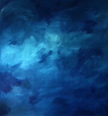 348x375 Abstract Paintings - Black And Blue Painting