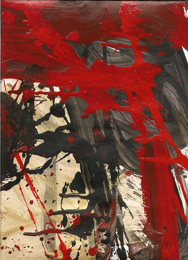 652x900 Red Black Gold July 21 2012 02 Painting By Gustavo Ramirez - Black And Gold Painting
