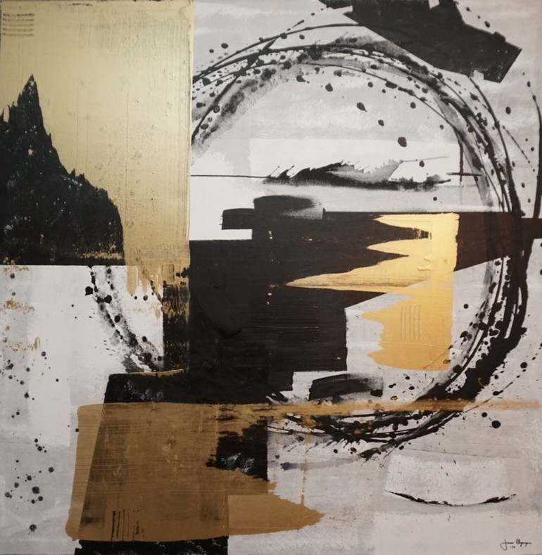 770x789 Saatchi Art Black Gold Painting By Jami Hynynen - Black And Gold Painting