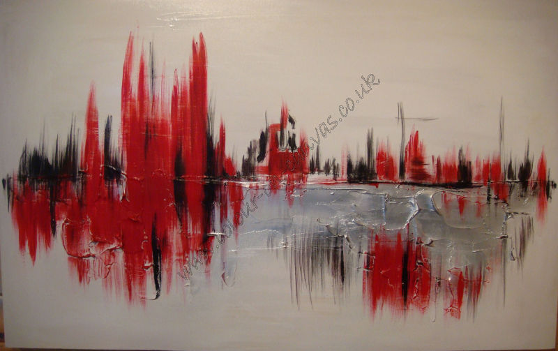 800x503 Contemporary Canvas Art Canvas Artwork - Black And Red Painting