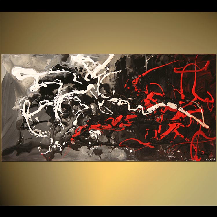 750x750 Painting - Black And Red Painting