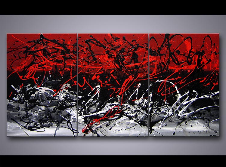 751x558 Painting - Black And Red Painting