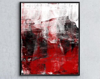 340x270 Red Black Painting Etsy - Black And Red Painting