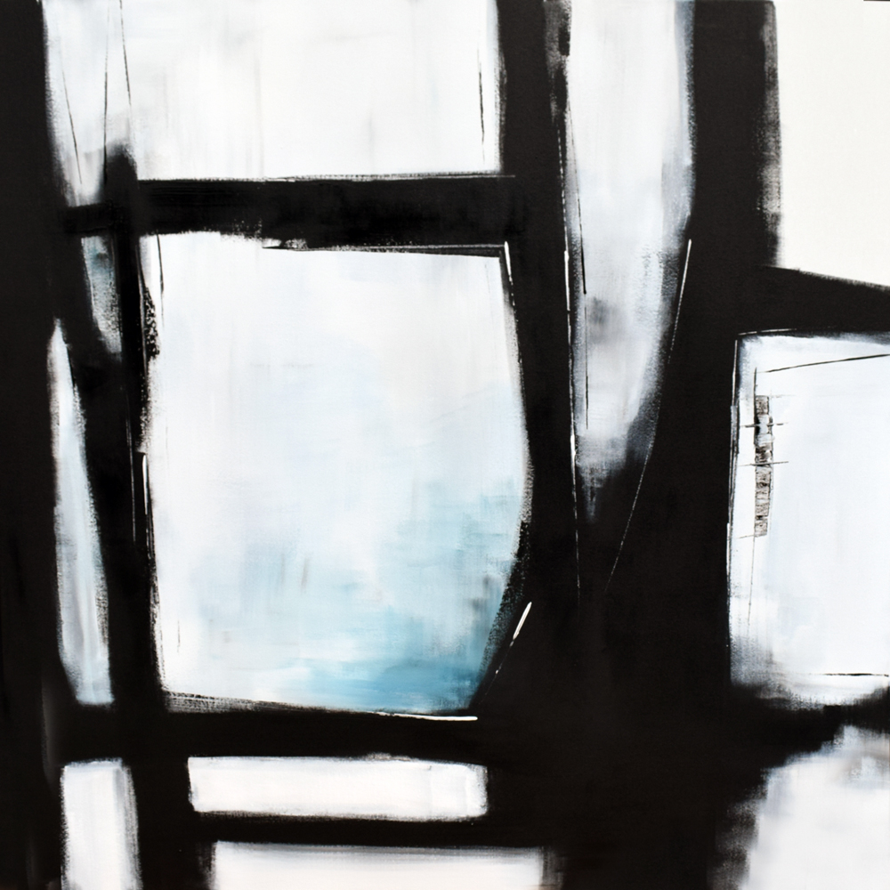 1000x1000 Modern Art Home Decor - Black And White Abstract Art Painting