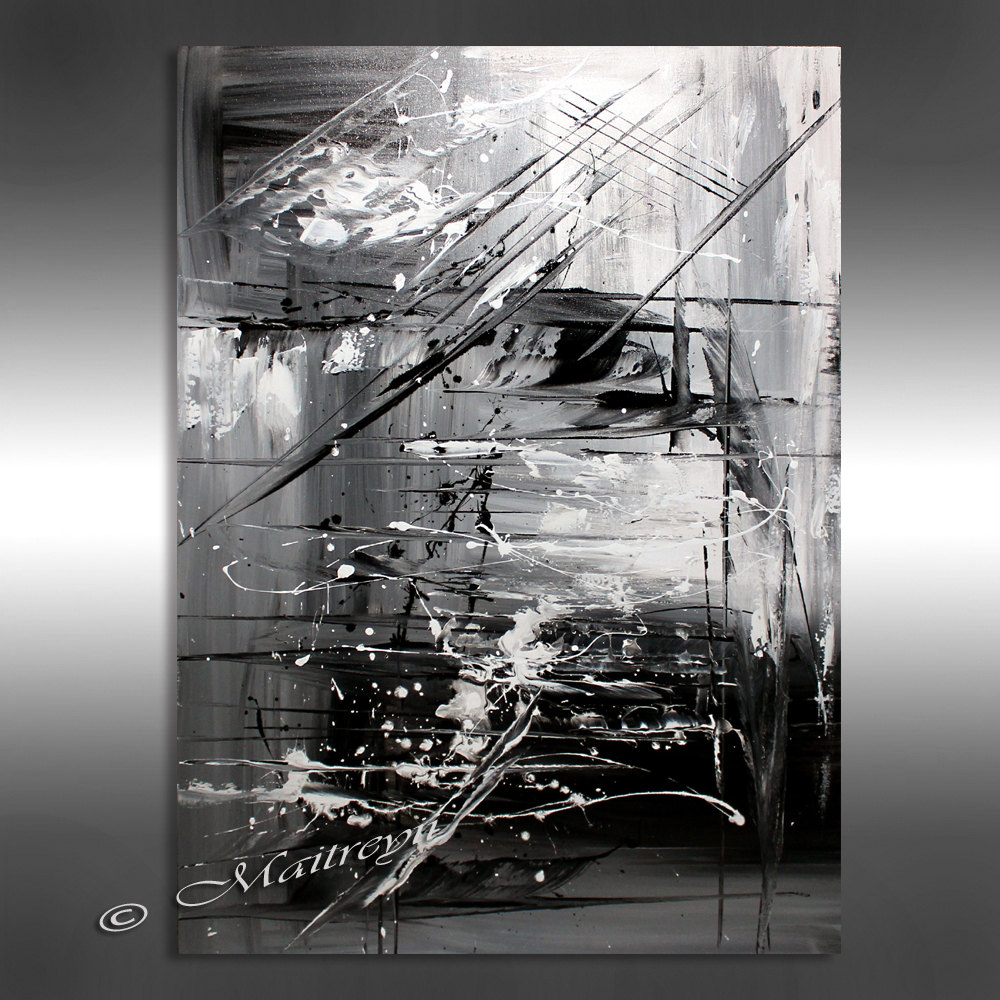 1000x1000 Black White Painting - Black And White Abstract Art Painting