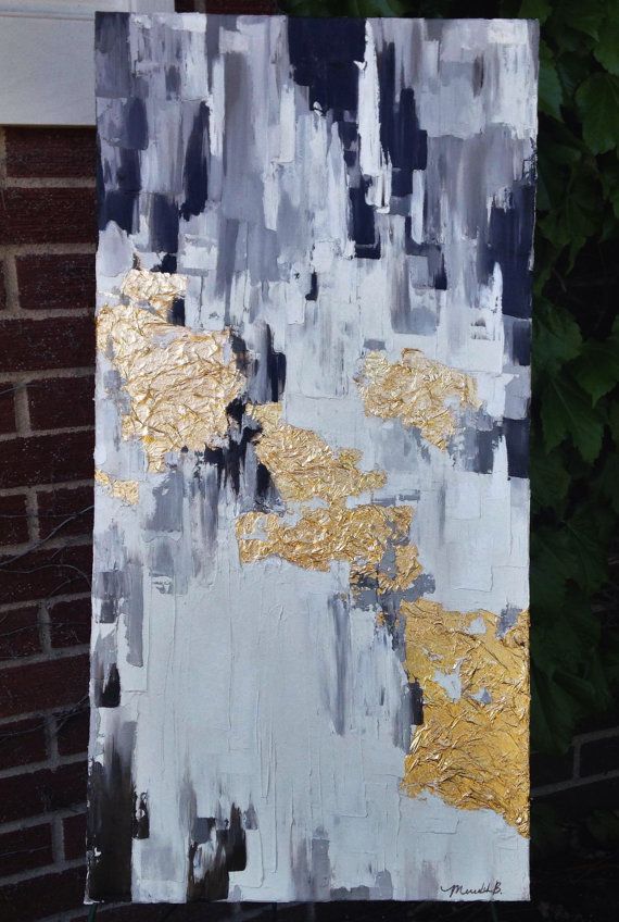 570x848 Original Black And White Abstract Oil Painting By Meredithbstudios - Black And White Abstract Oil Painting