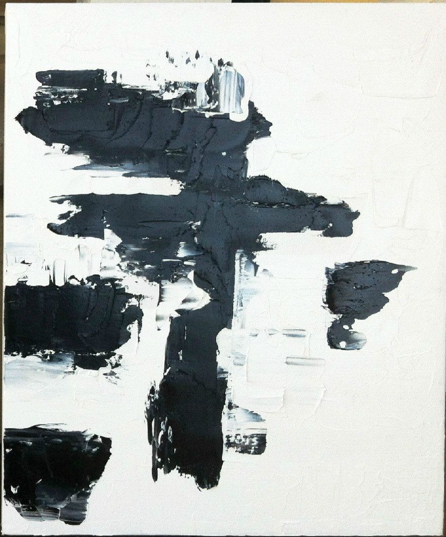 885x1065 Abstract Art Painting Black Amp White Original Oil Abstract, 20x24x1 - Black And White Abstract Oil Painting