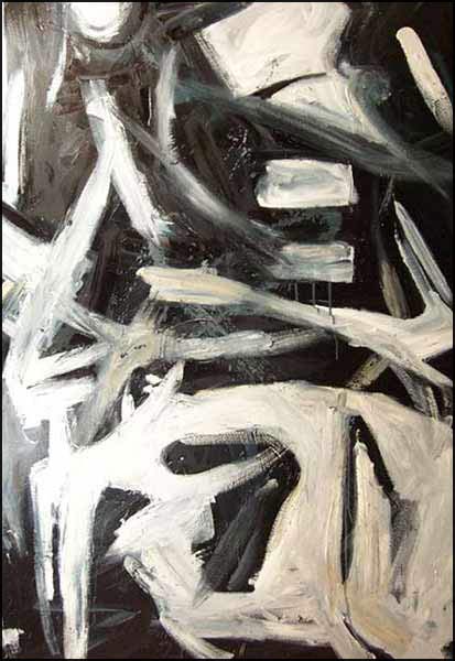 413x600 Abstract Artist James Homer Brown Original Oil Paintings Loft Art - Black And White Abstract Oil Painting