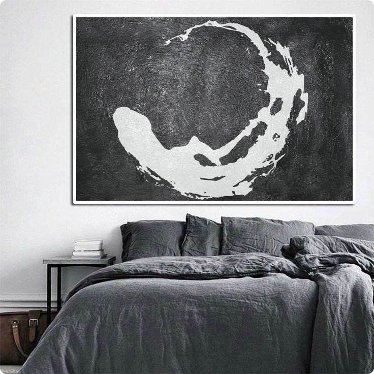 736x736 Handmade Original Painting, Large Abstract Acrylic Painting - Black And White Abstract Painting