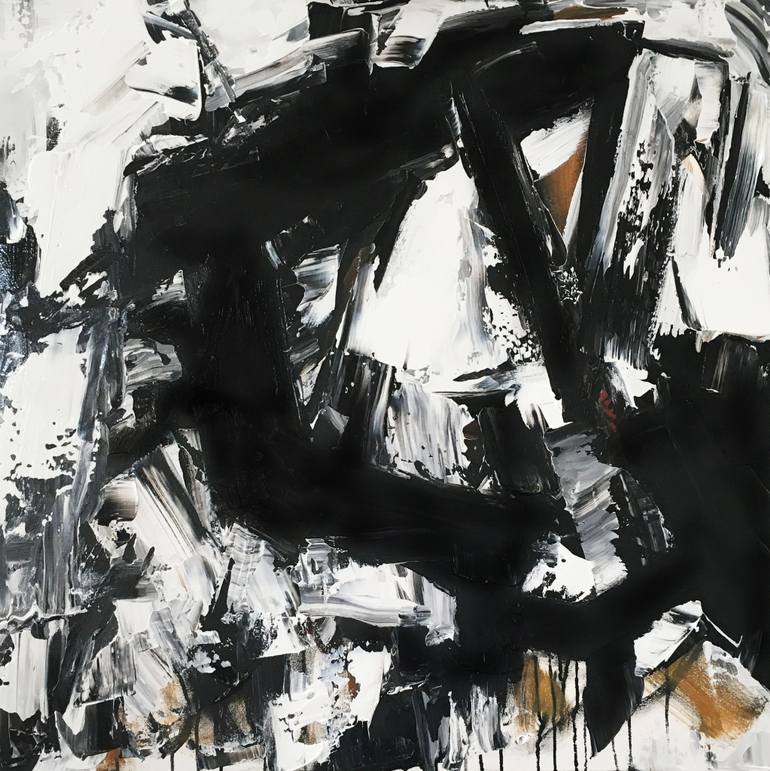 770x771 Saatchi Art All That Jazz Black And White Abstract Painting By - Black And White Abstract Painting