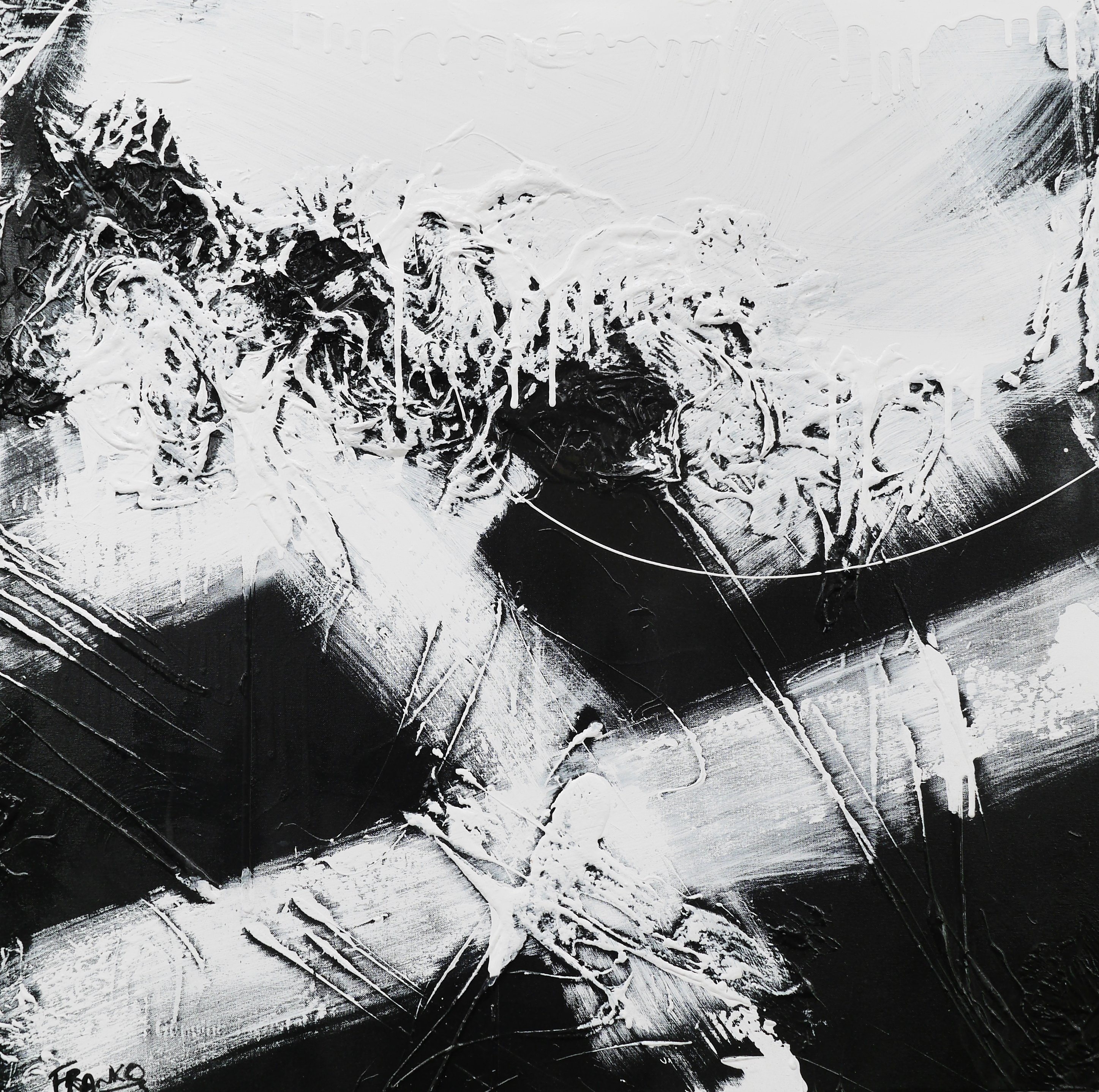2894x2876 White Jazz 100cm X 100cm Black White Abstract Painting - Black And White Abstract Painting