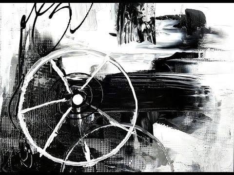 480x360 Abstract Painting, Black And White, 24x24 In Canvas, Acrylic Paint - Black And White Abstract Painting