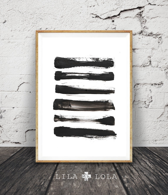 Black And White Abstract Painting Minimal