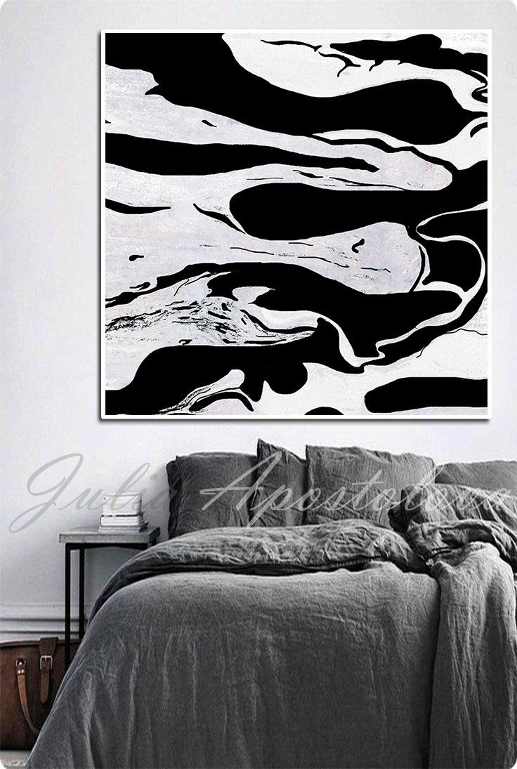736x1095 Black And White Print, Wall Art, Abstract Painting, Large Wall Art - Black And White Abstract Painting Minimal