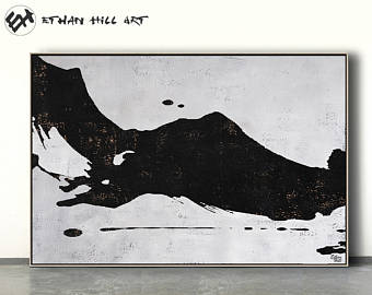 340x270 Abstract Painting Canvas Etsy - Black And White Abstract Painting Minimal