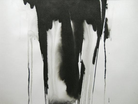 570x428 Black White Modern Abstract Ink - Black And White Abstract Painting Minimal