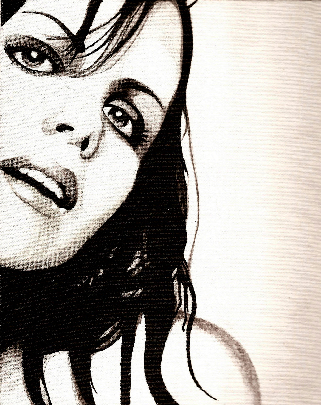 1227x1547 Black And White Acrylic By Estherly - Black And White Acrylic Painting