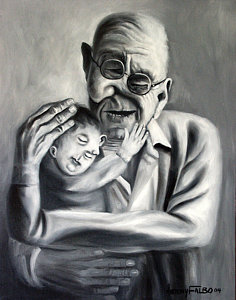 236x300 Grand Parent Paintings Fine Art America - Black And White Acrylic Painting