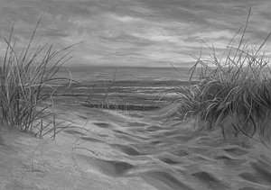 300x211 Cape Cod Beach Paintings Fine Art America - Black And White Beach Painting