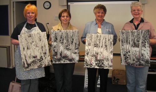 500x295 Painting My Way - Black And White Birch Tree Painting