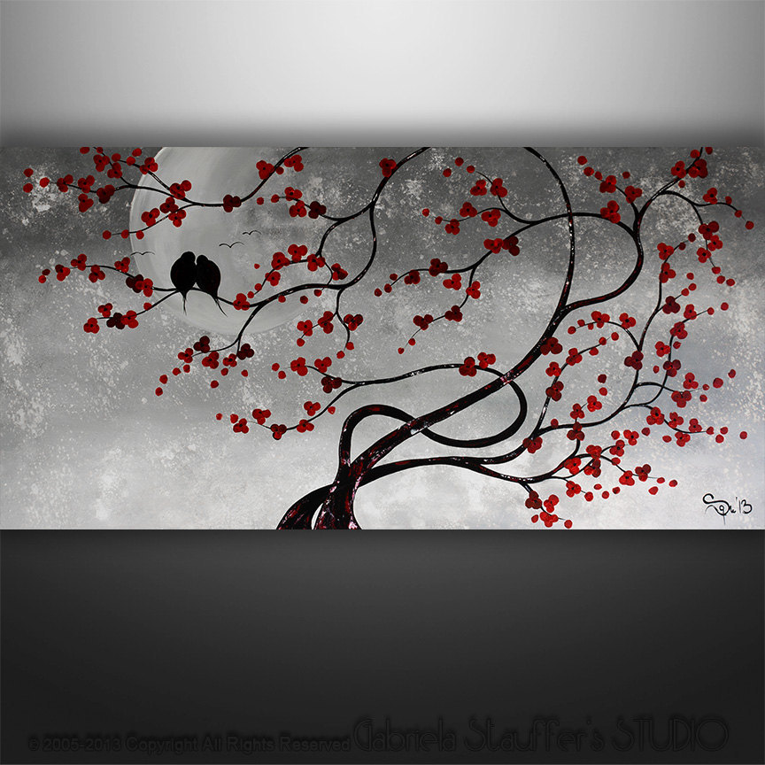 864x864 Painting Silent Poetry Abstract Painting, Birds Painting - Black And White Bird Painting