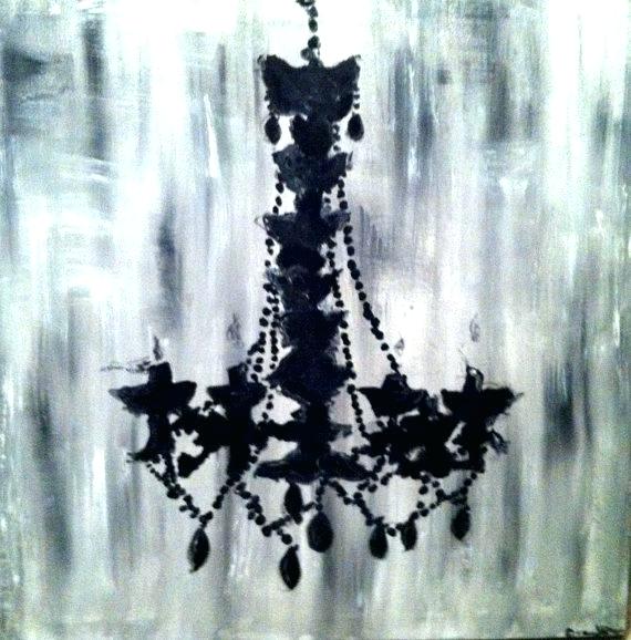 570x578 Chandelier Canvas Painting Chandelier Canvas Painting Chandelier - Black And White Chandelier Painting