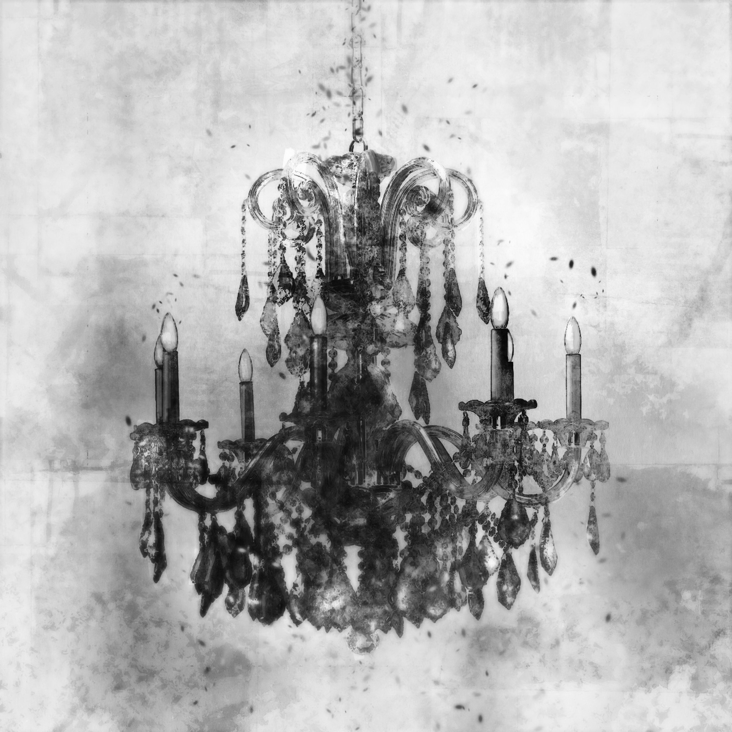 2400x2400 House Of Hampton - Black And White Chandelier Painting