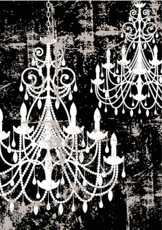 236x335 I Painted A Black And White Chandelier On A Large Canvas - Black And White Chandelier Painting