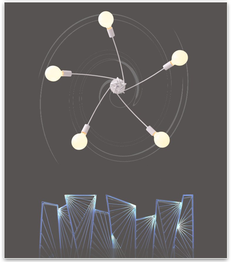 790x890 Mordern Nordic Retro Whitelack Matte Painting Light Chandelier - Black And White Chandelier Painting