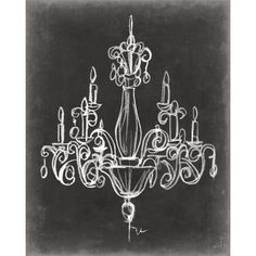 236x236 Title Midnight Chandelier Painting By Zsazsa Bellagio Medium - Black And White Chandelier Painting