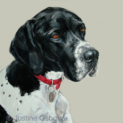 400x400 Dog Art By Paintmydog - Black And White Dog Painting