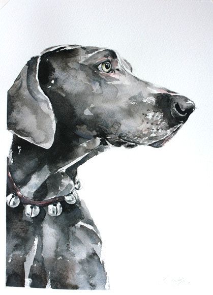Black And White Dog Painting at PaintingValley.com | Explore collection ...