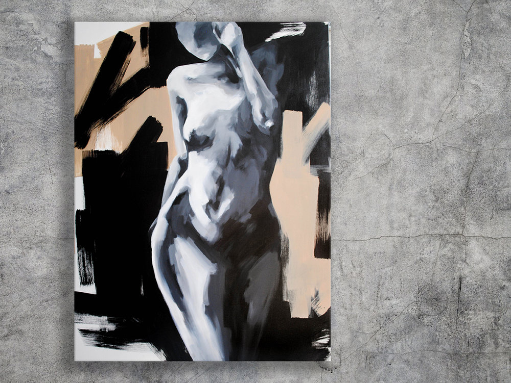 1000x751 S.rueter Art. I Contemporary Paintings By Samantha Rueter - Black And White Figure Painting